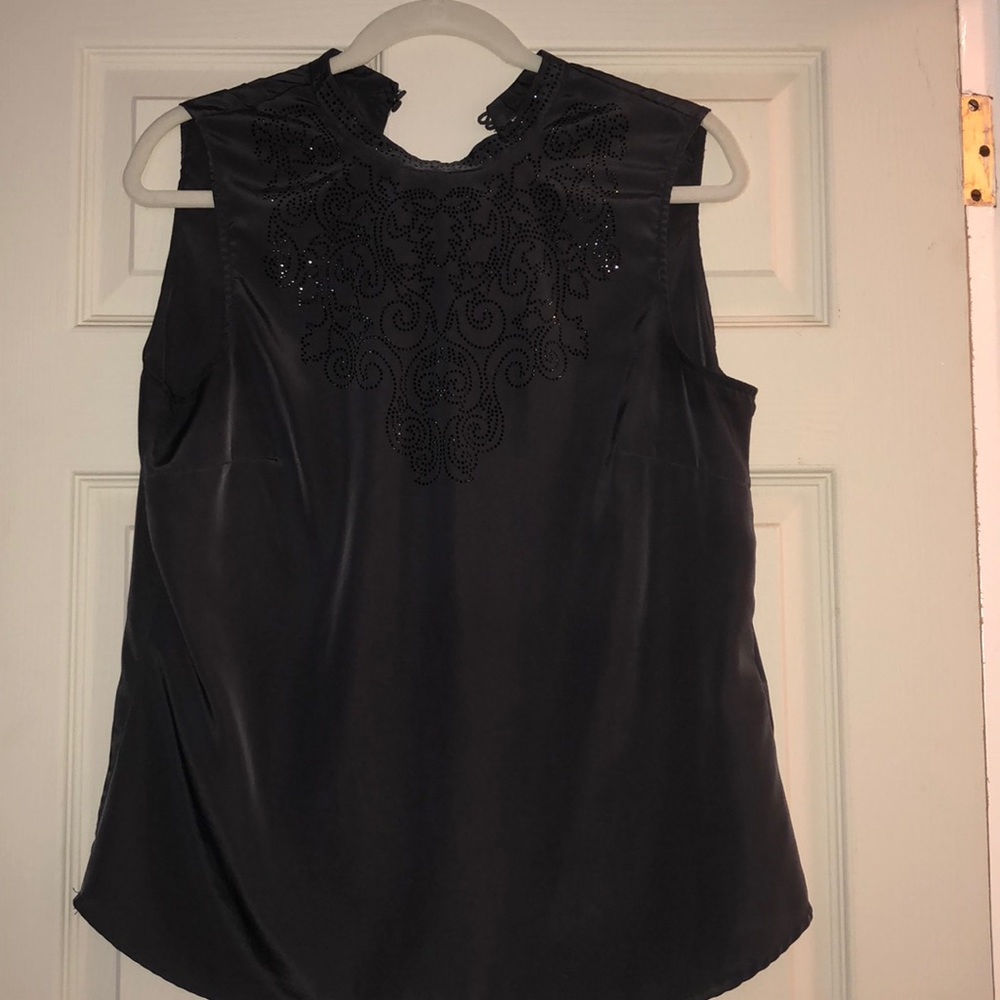Embellished H&M silky tank with buttons